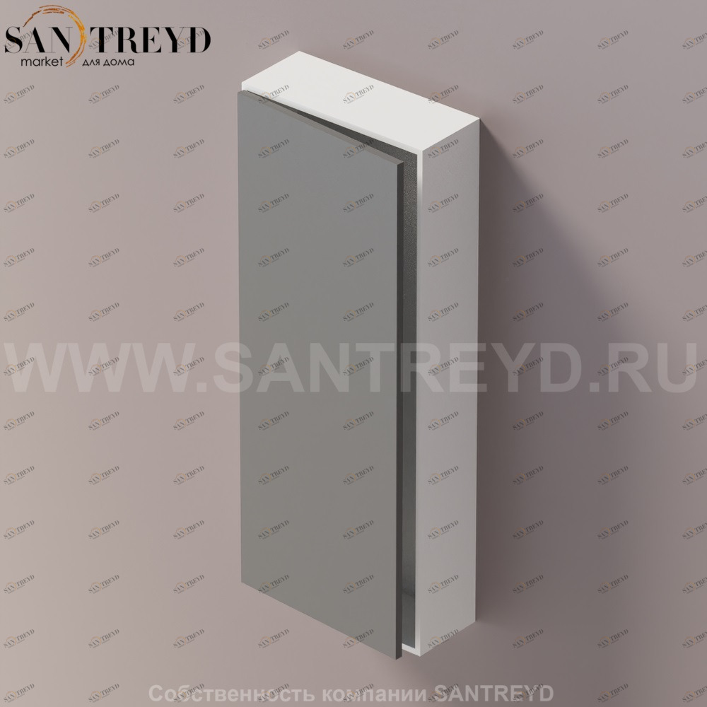 LIFT Модульный шкаф 100 см с левой дверью на доводчиках. Модули могут располагаться горизонтально и вертикально. Отделка: белая краска и темно-серая краска. AMOB053LGLZSX Agape