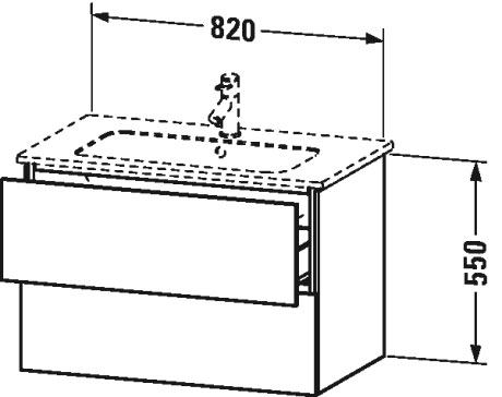LC624102121 Тумбочка подвесная L-Cube #LC6241 820 x 481 мм Орех темный декор Duravit - Вид №2