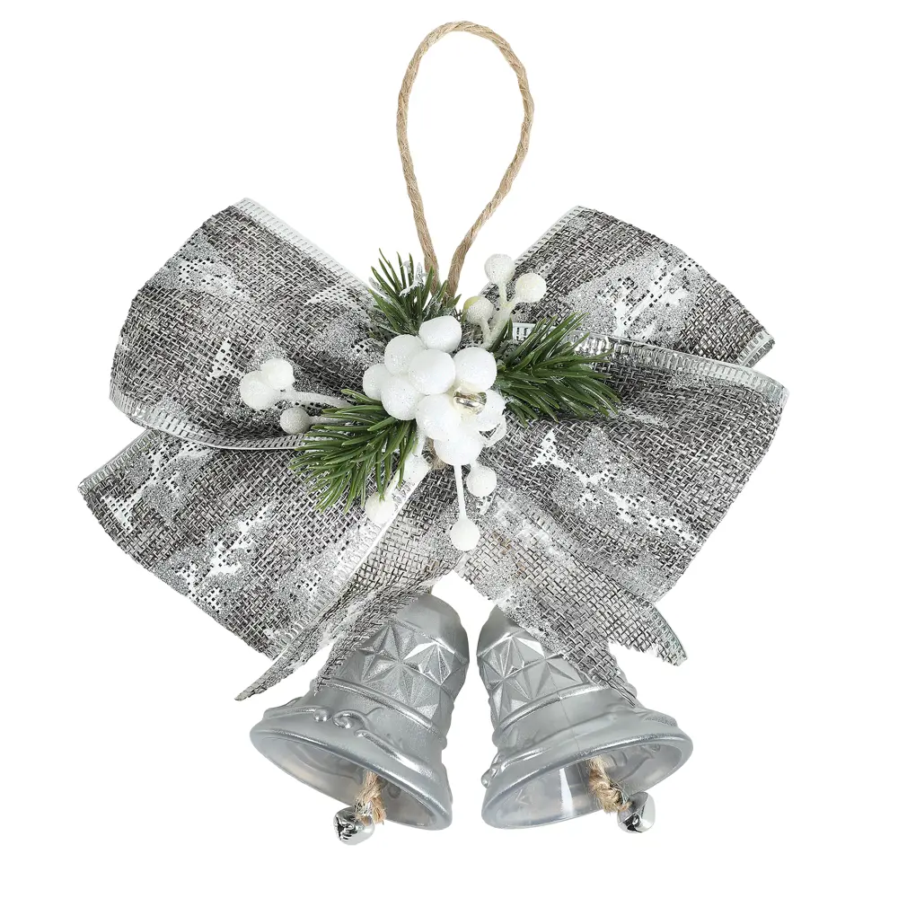 88458711 Новогоднее украшение Колокольчики 15x13 см цвет серебро STLM-0951385 Santreyd  - Вид №4