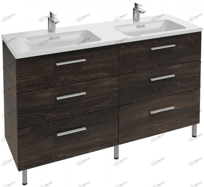 EB2090-R3-N18 Мебель под раковину-столешницу 140 см, 6 выдвижных ящиков, угловая ручка Jacobdelafon VOX Santreyd