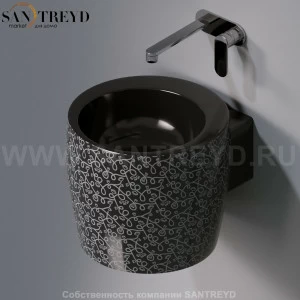 L102T0R0V1.401 Подвесная раковина настенная круглая A. e T. Italia SPOT черная