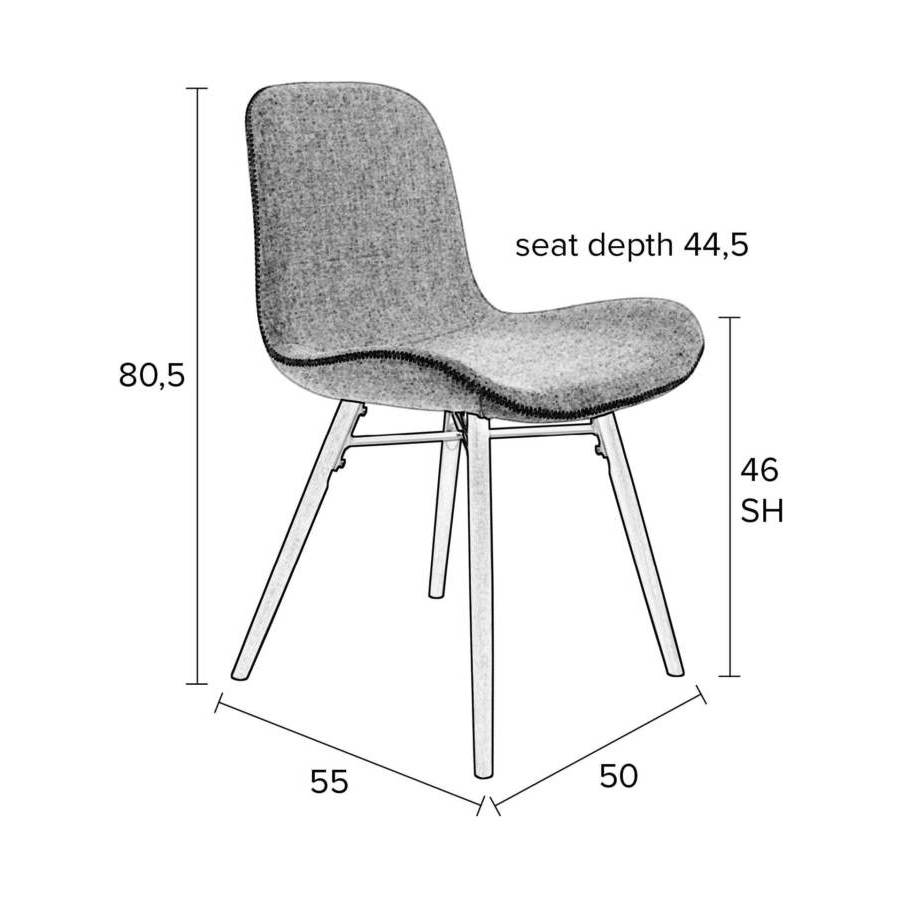 Стул Lester светло-серый White Label Living 1100334 - Вид №9