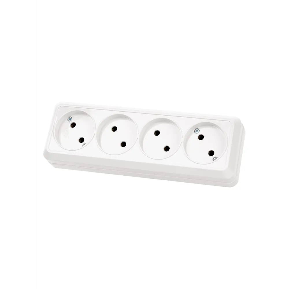 Розетка накладная TDM Electric 4-постовая белая без заземления 89411723 STLM-1577825