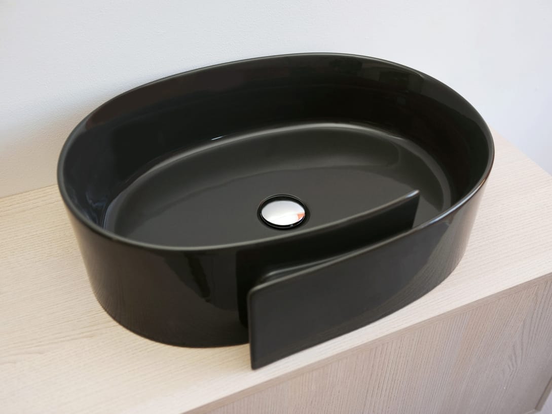 Керамическая овальная раковина с одной столешницей Ceramica Flaminia Roll ARCH-00110392 - Вид №3