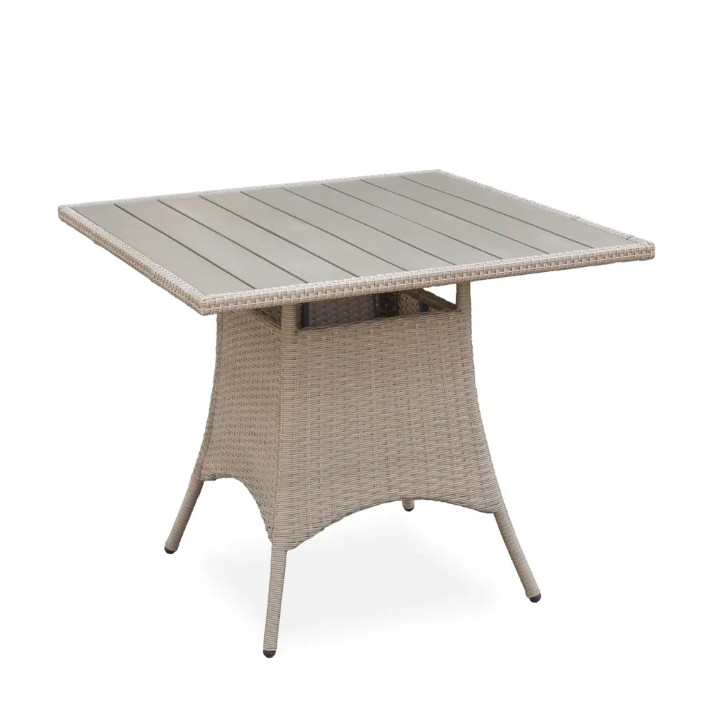 Стол обеденный Софи GS061 90x90x75 см искусственный ротанг бежевый 89385292 STLM-2114239 Santreyd