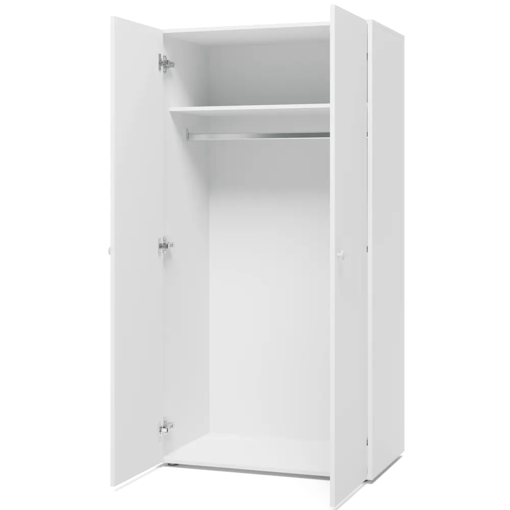 Шкаф распашной Белое солнце с 2 дверями 81x176.7x50.8 см ЛДСП цвет белый STLM-2081870 - Вид №1