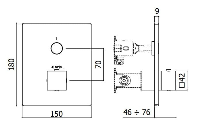 Термостатический смеситель для душа RUBINETTERIA PAFFONI Compact Box ARCH-00022977 - Вид №2