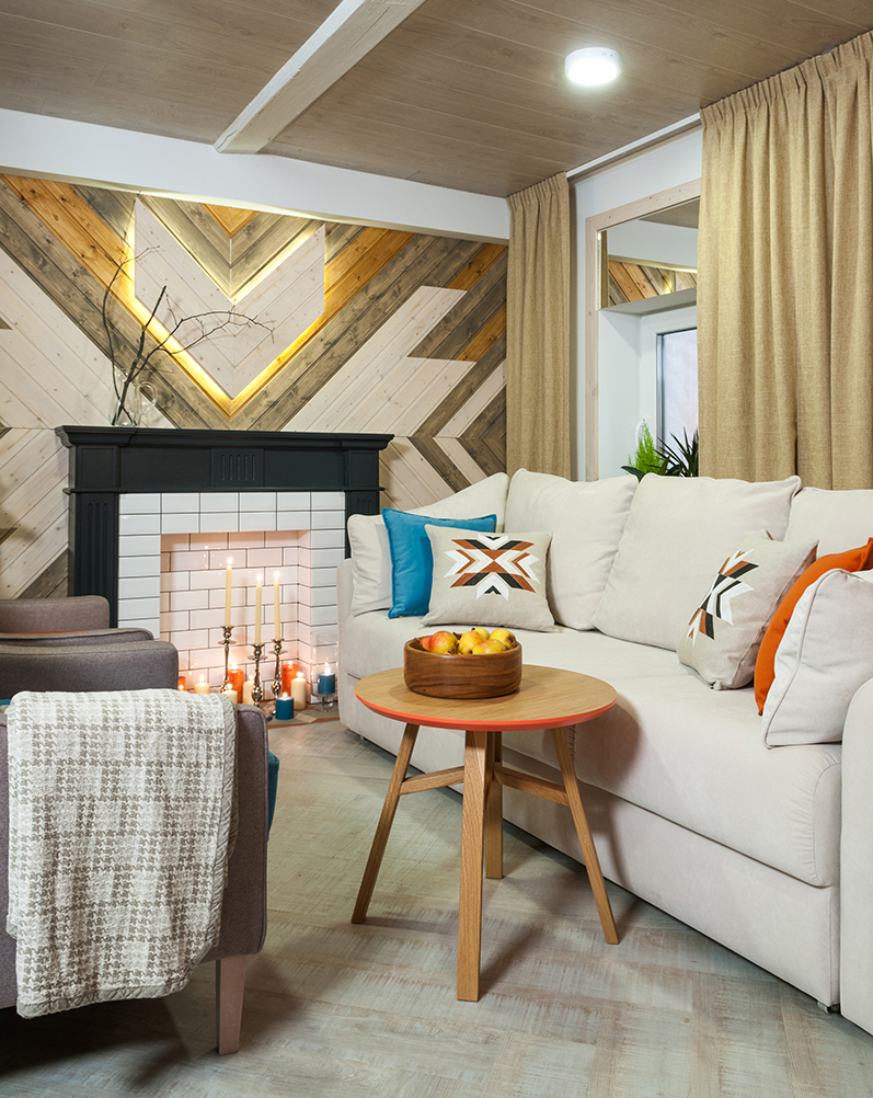 Приставной столик круглый натуральный дуб, мятный 55 см Mack THE IDEA  210072 Коричневый  - Вид №2