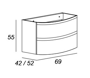 Мебель для ванной CEZARES VAGUE 70 Grigio lucido 54854 - Вид №3
