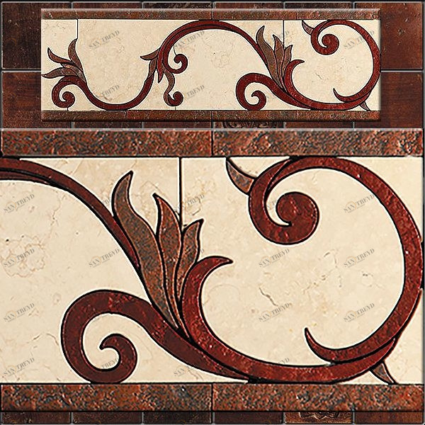 БОРДЮР ИЗ МРАМОРА RM-3 SKALINI FLORAL RM3