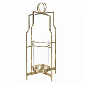 Подсвечник стеклянный 58 см золотой Golden Frmor TO4ROOMS GOLDEN ARMOR 00-3893861 Золото;прозрачный