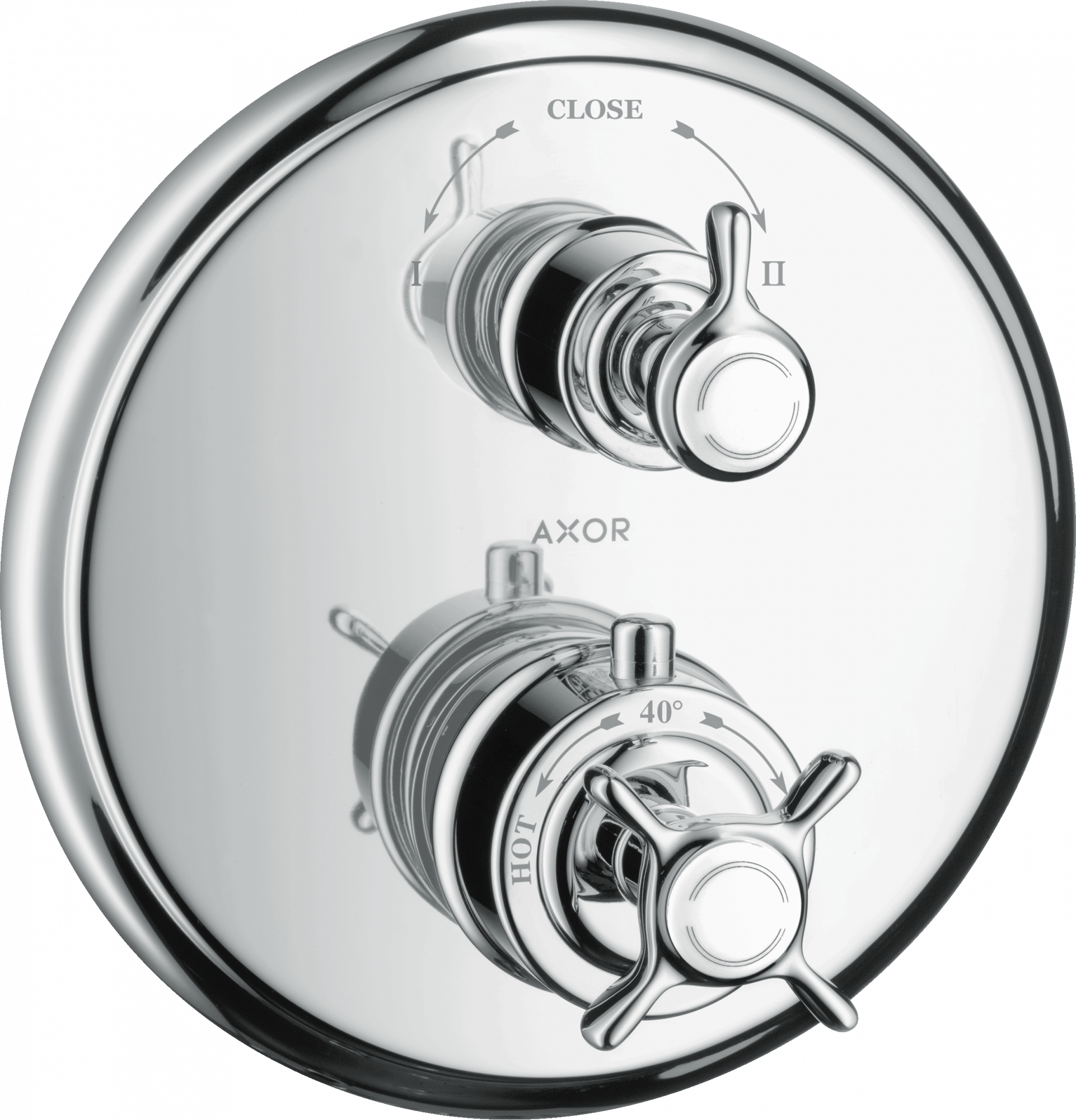 16820000 Термостат для скрытого монтажа с поперечной ручкой и запорно-переключающим вентилем AXOR MONTREUX