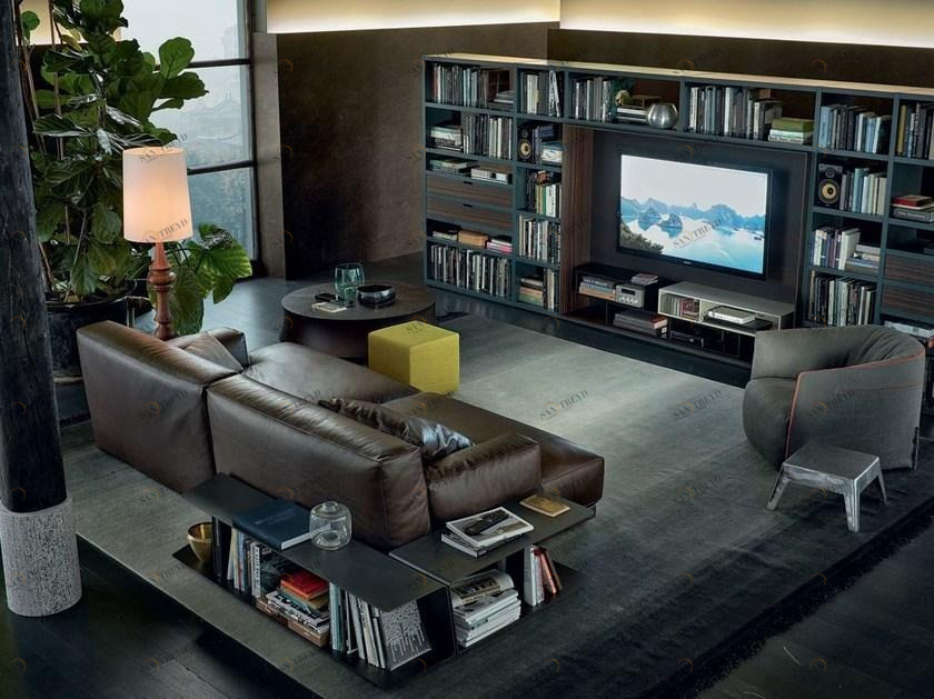 Poliform Секционный кожаный диван Paris-seoul sun-id-1472886