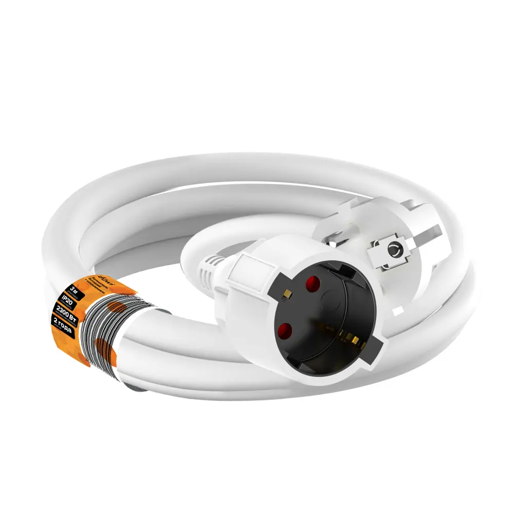 Удлинитель бытовой Duwi 3x1 3 1 розетка с заземлением 2300 Вт цвет белый STLM-2123772