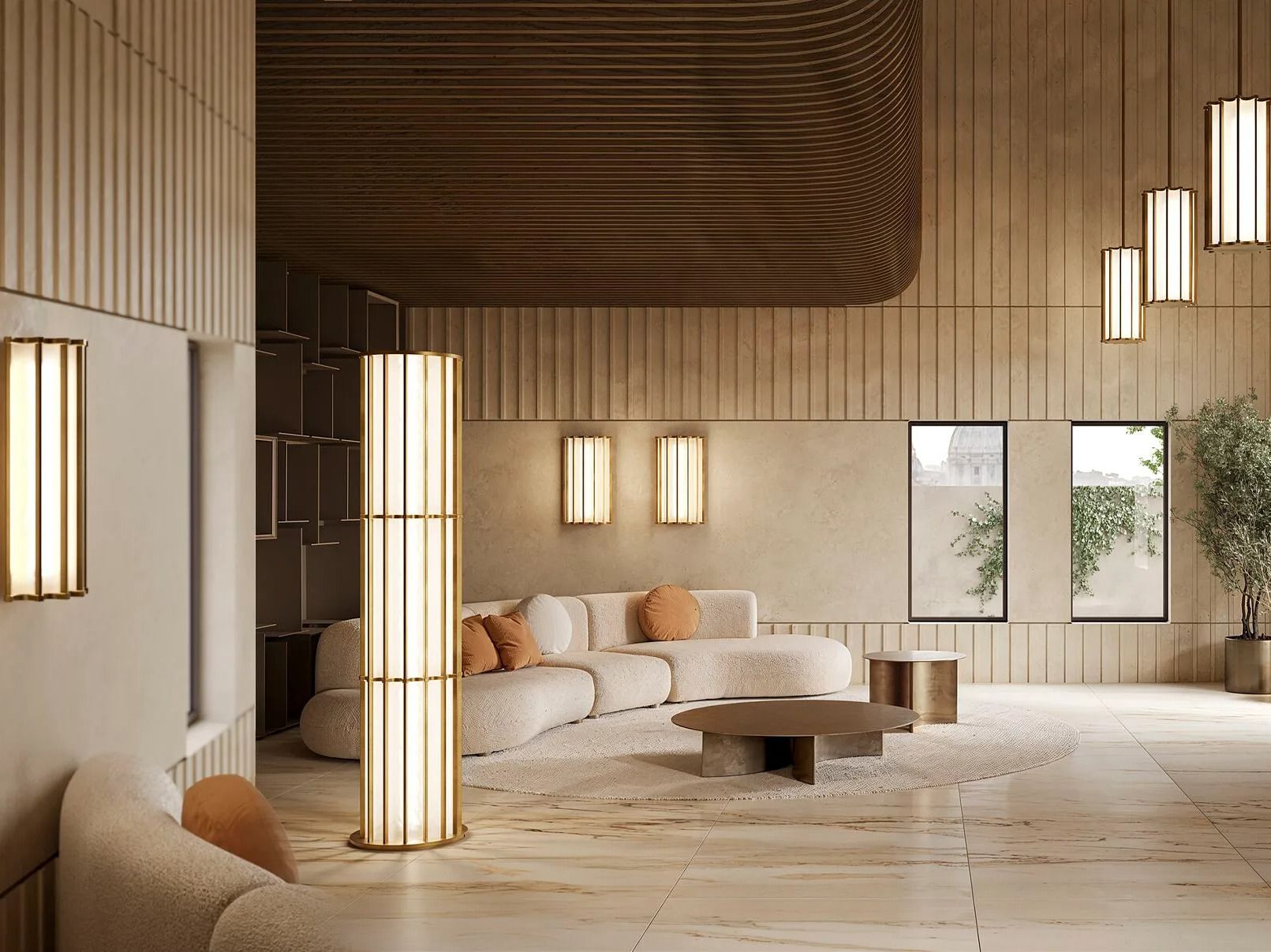 Алюминиевый и стеклянный светодиодный торшер Panzeri Рим ARCH-00124697