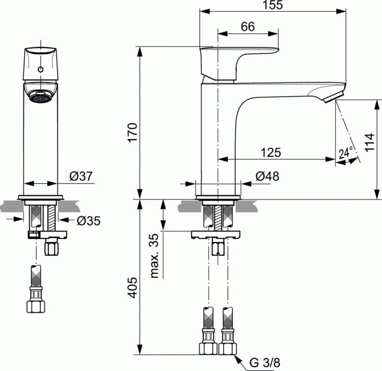 A7015AA Смеситель для раковины Ideal Standard CONNECT AIR - Вид №2