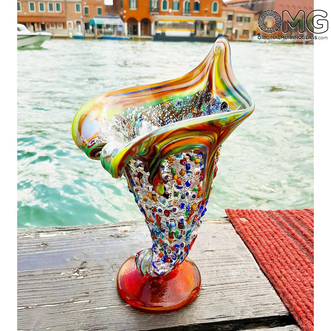 4676 ORIGINALMURANOGLASS Ваза Калла - муранское стекло OMG 15 см  - Вид №1