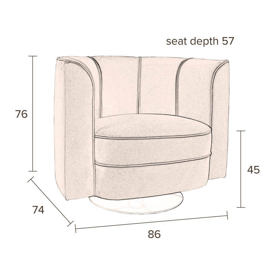 Кресло Flower зеленое крутящееся на одной ножке Dutchbone 3100069 - Вид №8