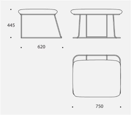 Ткань пуф / подставка для ног B-LINE ARCH-00045950 - Вид №3