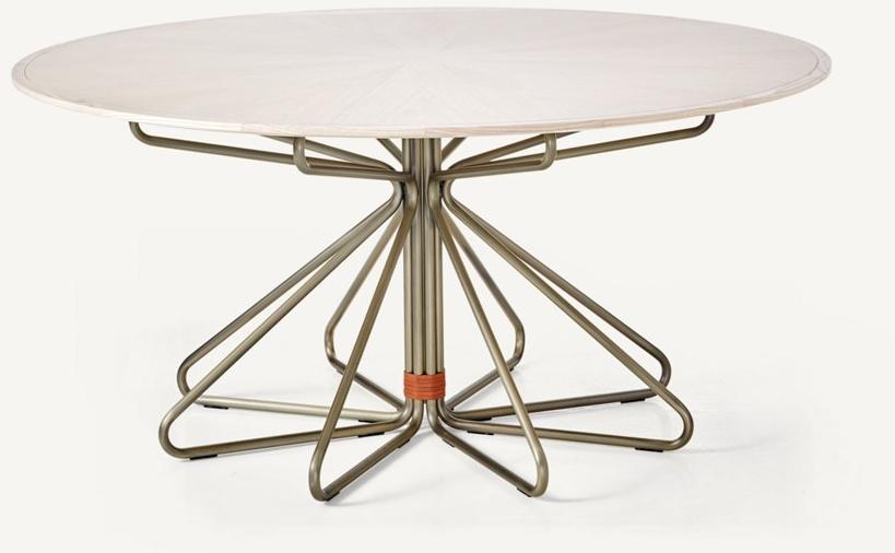 BassamFellows Круглый обеденный стол из стали и дерева Geometric Cb-464 - Вид №2