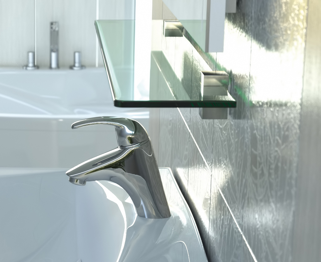 Стеклянная полка 10001000⨉120⨉8 мм хром Santreyd VIGO sun-id-665158 - Вид №2