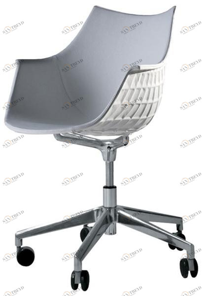 Driade Вращающееся кресло из поликарбоната и кожи на колесиках Meridiana sun-id-1397879