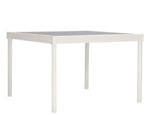 Алюминиевый и стеклянный квадратный обеденный стол