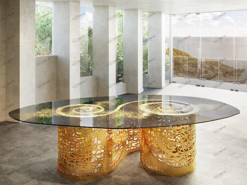 Unica by Tecnotelai Овальный стол из нержавеющей стали в современном стиле Harem sun-id-1410387