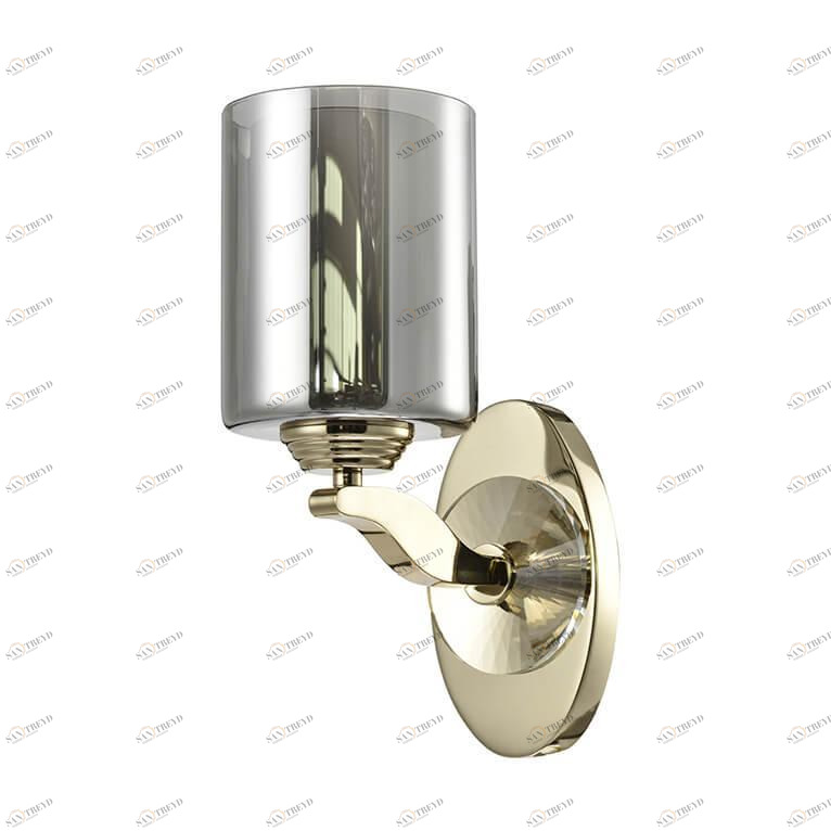 Бра с дымчатым стеклянным плафоном золото Newport Gold 7901/A NEWPORT 7900 00-3930216 Золото;серый 