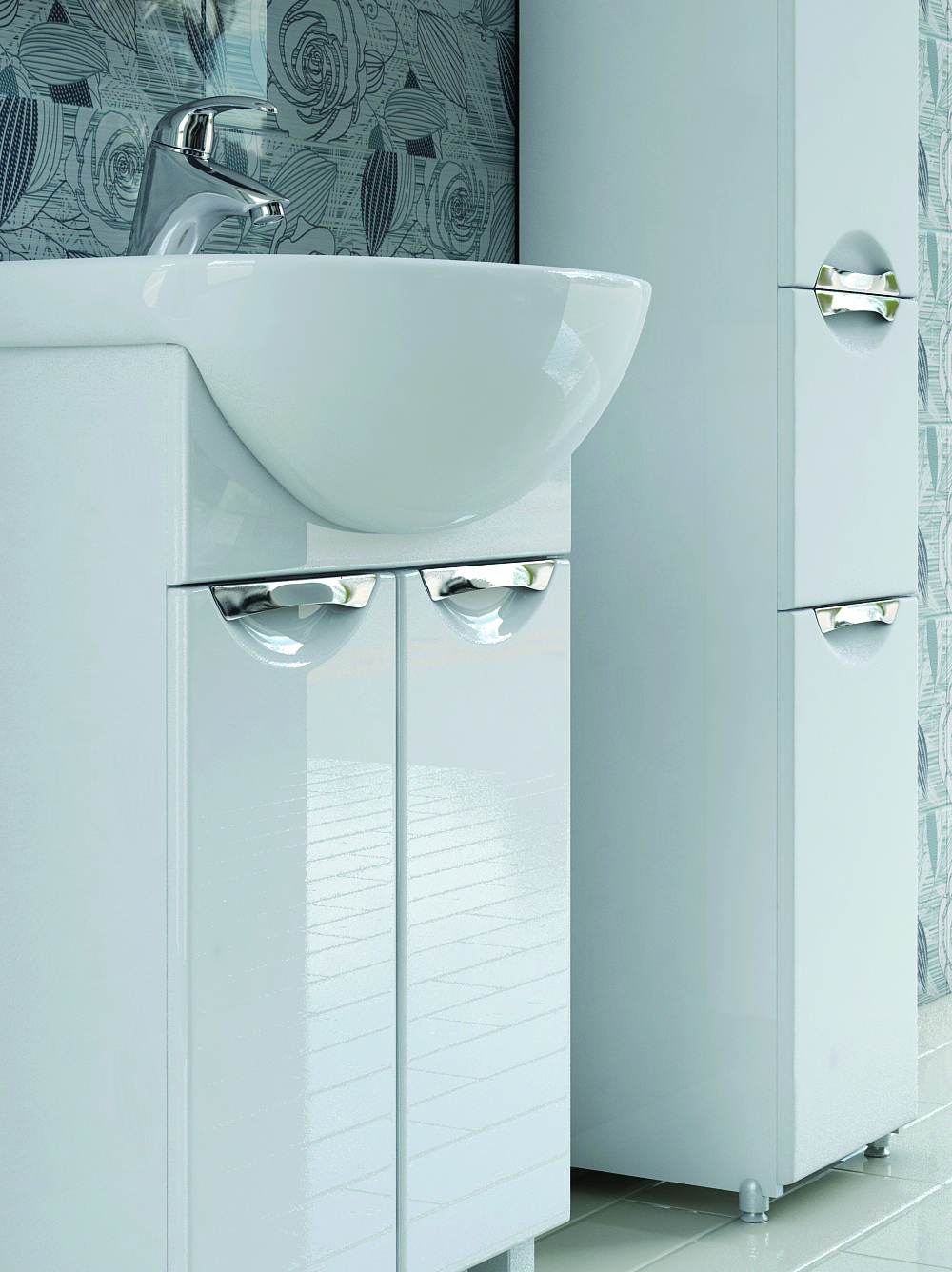 Тумба с раковиной Callao 550 (Уют)560⨉420⨉840 мм белый Santreyd sun-id-664480 - Вид №2