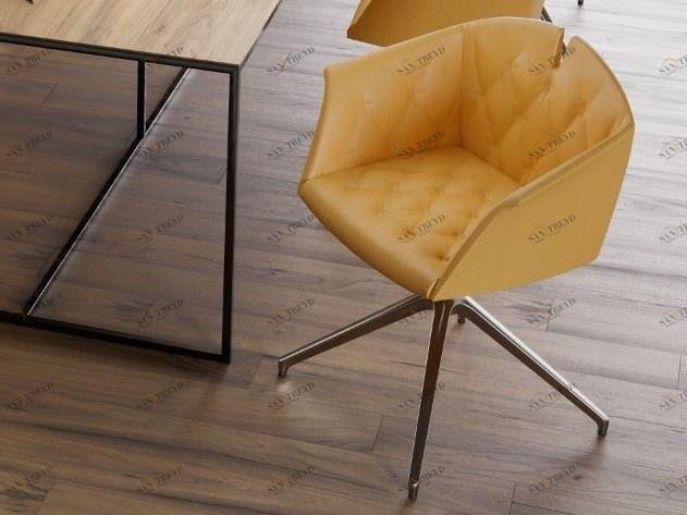 Kastel Стул с тафтинговым покрытием на кожаной козелке Kuad sun-id-1462835