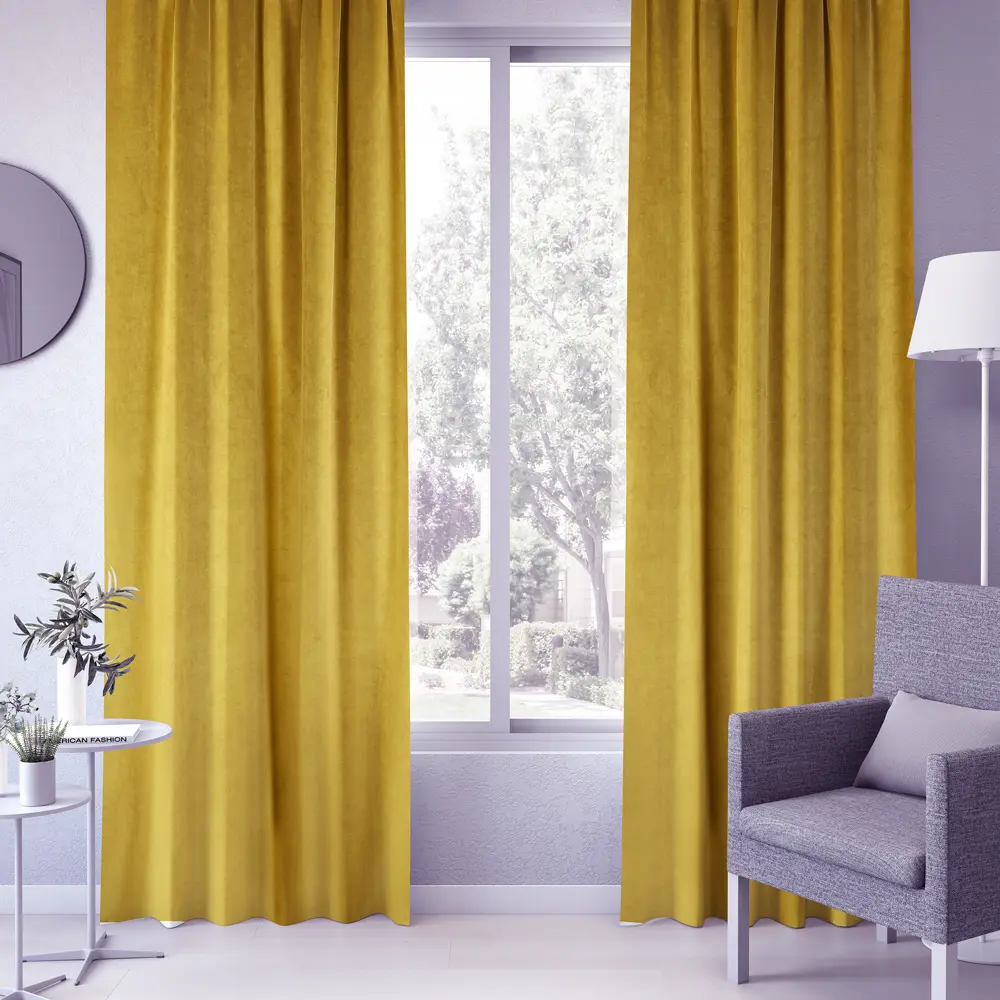 Штора на ленте Inspire Lirio 140x280 см цвет желтый 88311170 STLM-2048079  - Вид №5