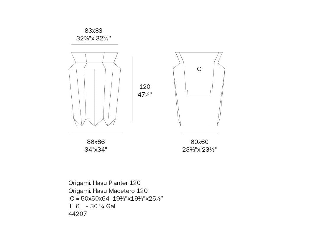 Садовый горшок Vondom оригами ARCH-00013238 - Вид №3
