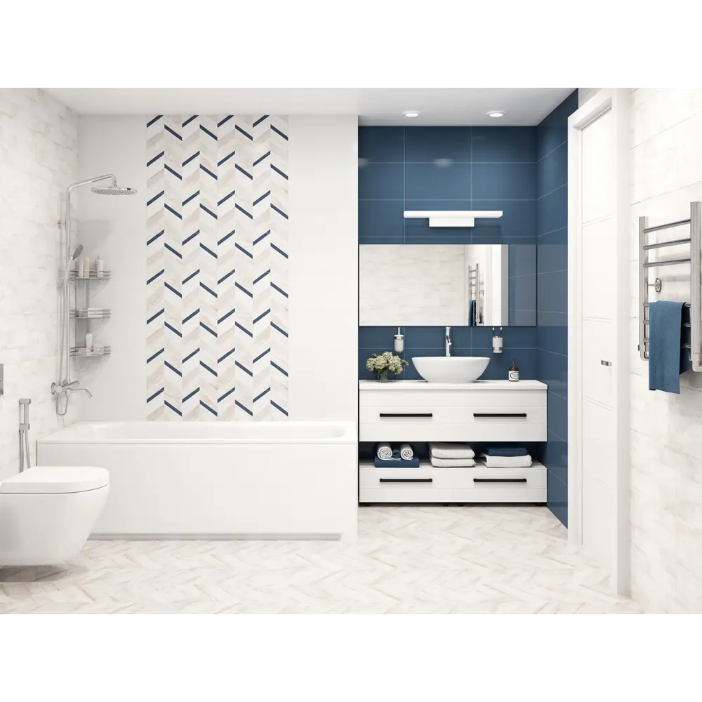 Керамогранит LB Ceramics Блю Шеврон 45x45 см 1.62 м² матовый цвет бежевый 85604793 STLM-2109623 - Вид №6