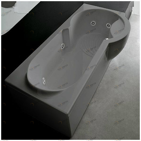 Ванна Gruppo treesse Simona V5677-DX-SE серая с гидромассажем прямоугольная правая STDV5677DXSE