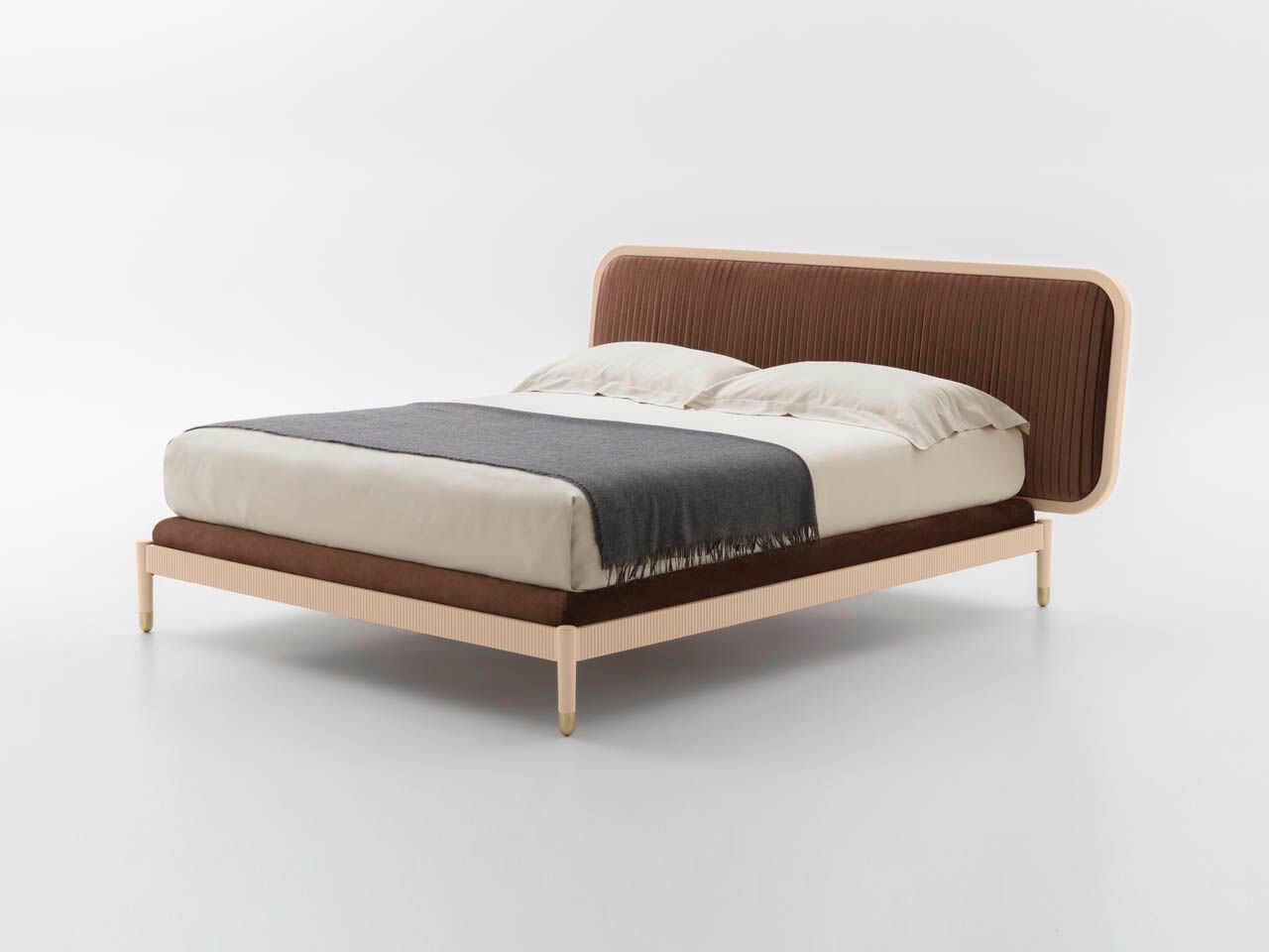 Деревянная двуспальная кровать с мягким изголовьем Pianca AMANTE PLISSÉ ARCH-00101941 - Вид №2