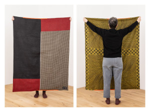 Двусторонний плед из шерсти и хлопка