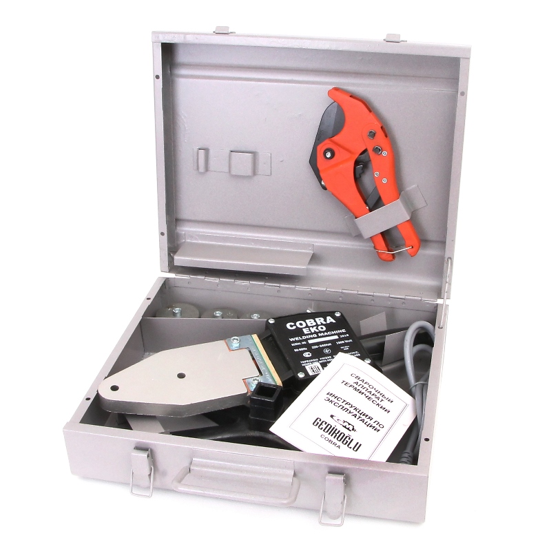 Набор монтажный GM Cobra ECO для сварки PPR-труб 1500 Вт 16-63 мм, насадки 20-40 мм, резак GM0002 - Вид №1
