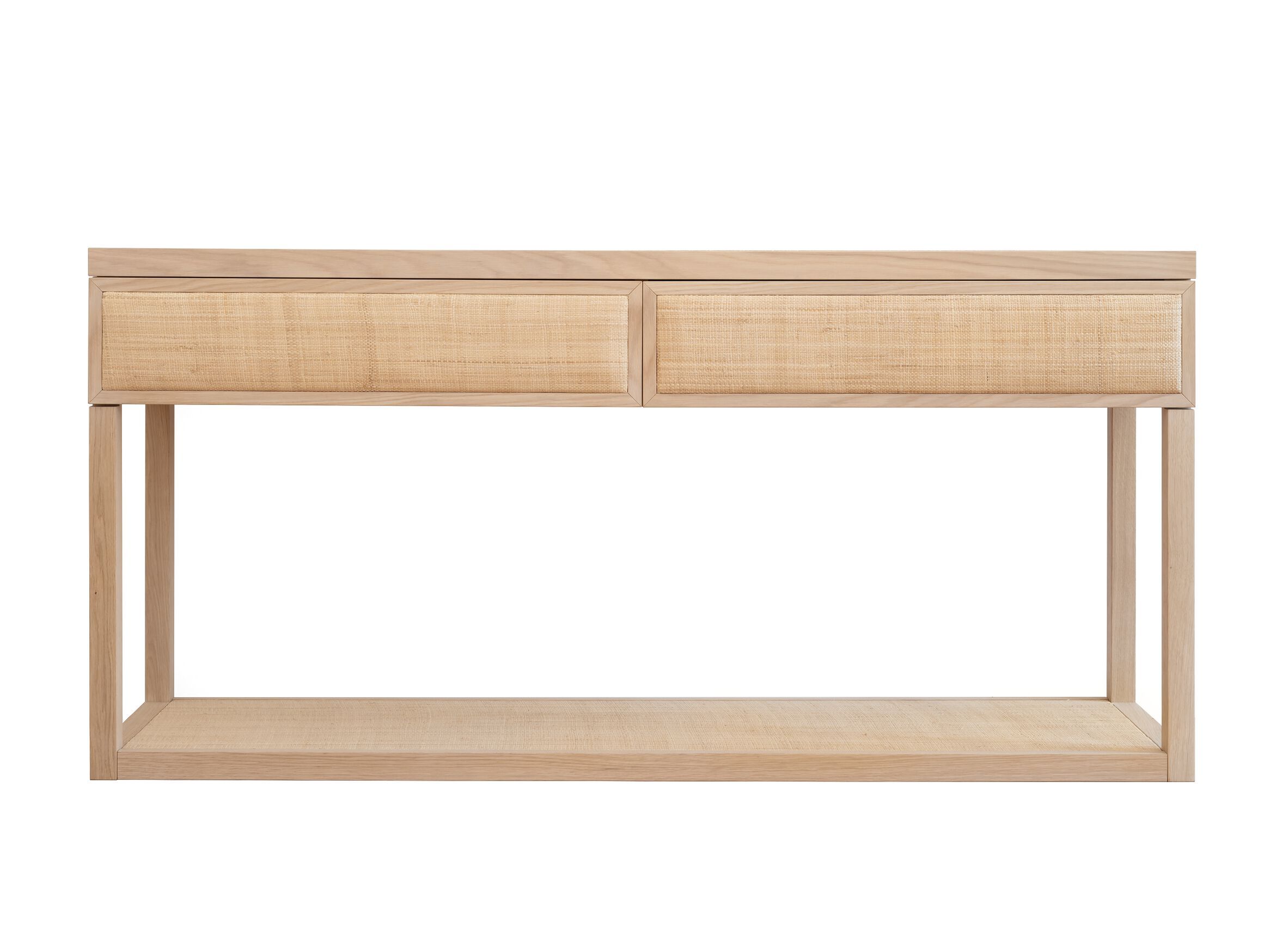 Прямоугольная консоль из дуба и рафии с ящиками DOM EDIZIONI коллекция Ривьера ARCH-00043590
