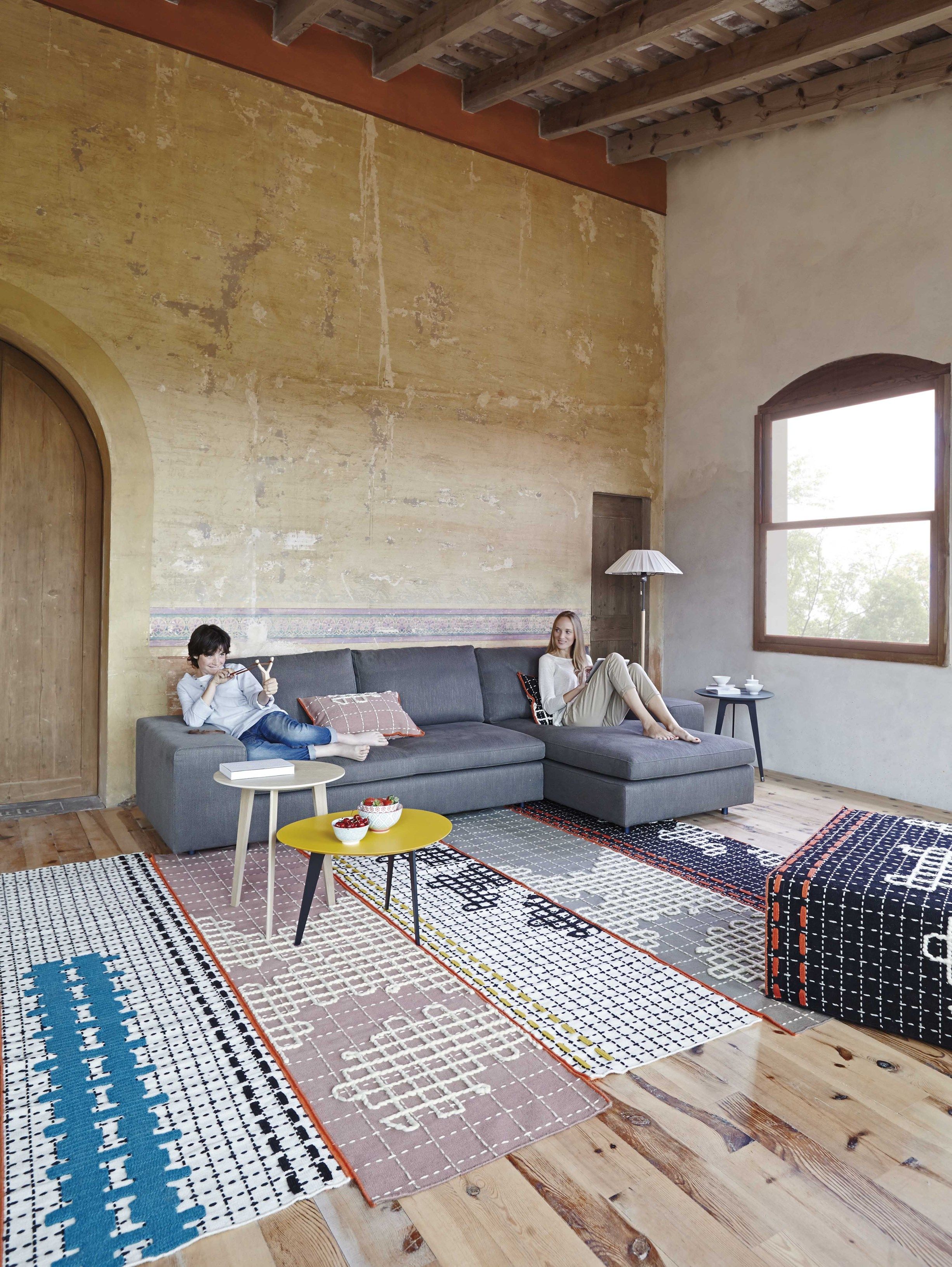 Шерстяная ручная вышитая прямоугольная подушка GAN Bandas ARCH-00032037 - Вид №5