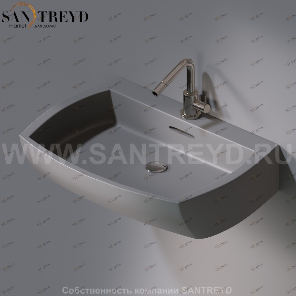 L283.116 Подвесная раковина настенная овальная A. e T. Italia SQUARE серая AeT ITALIA