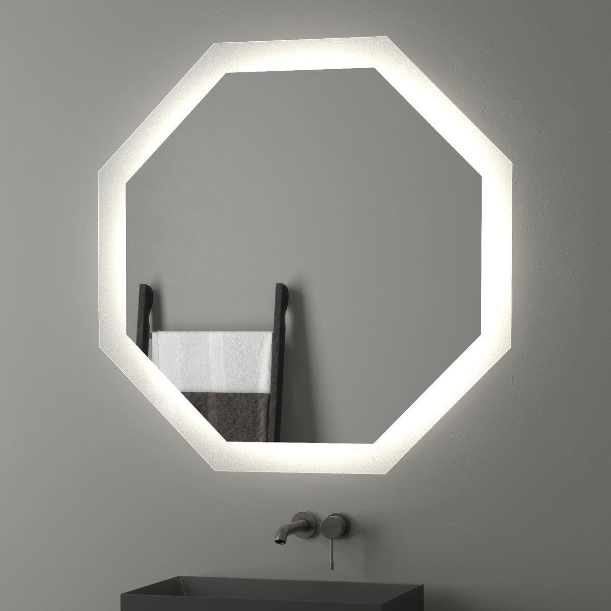 BY 2507 Зеркало с LED-подсветкой 32 W EVOFORM Ledshine - Вид №5