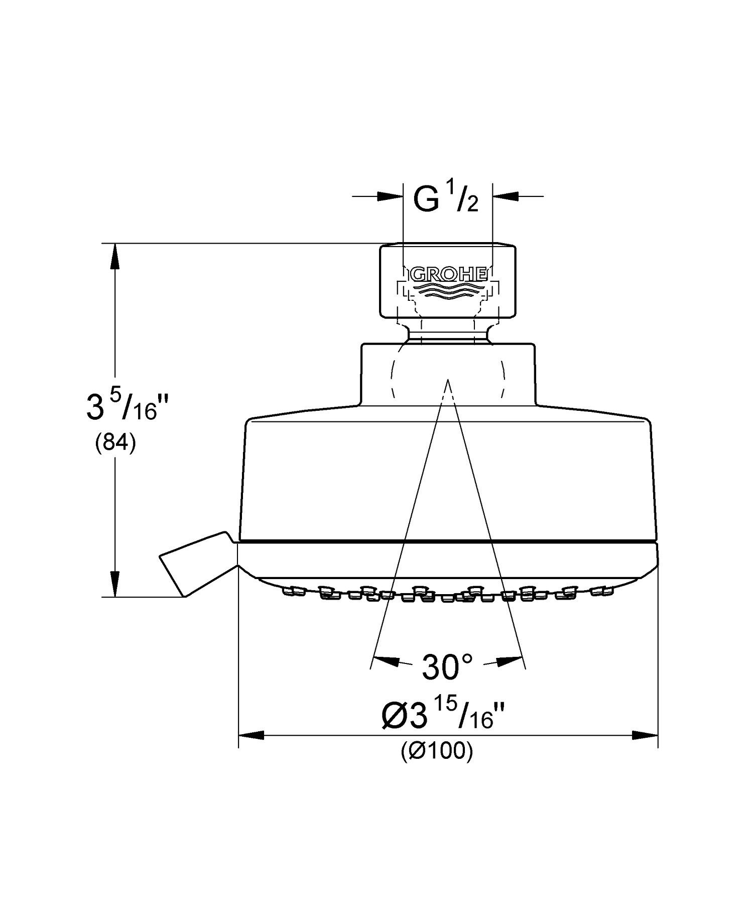 Душевая головка с 4 регулируемыми форсунками Grohe Storm Cosmopolitan 100 ARCH-00108228 - Вид №2