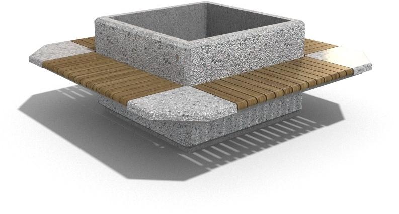 ENCHO ENCHEV - ETE Бетонная скамейка со встроенной сеялкой и спинкой  225  - Вид №7