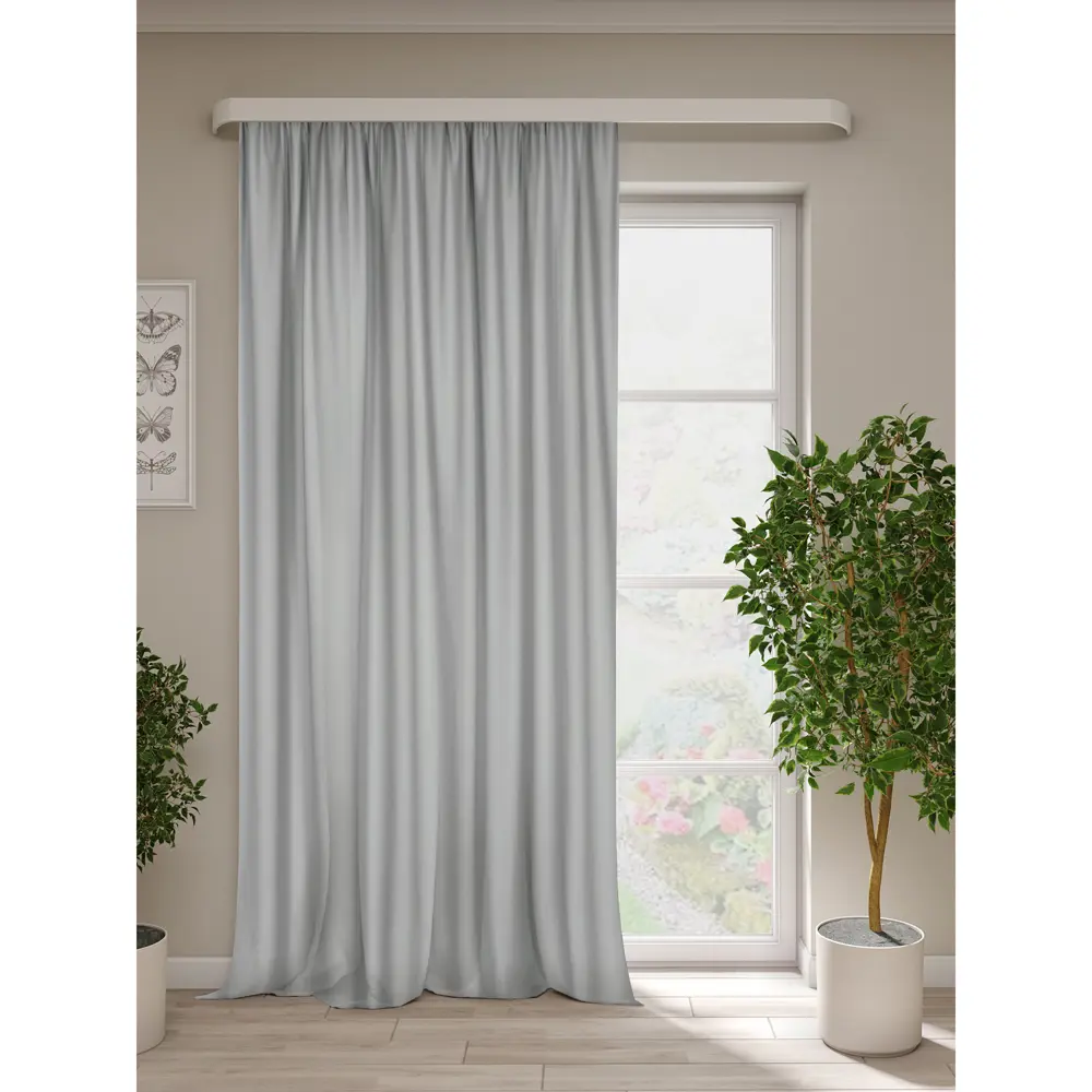 Штора на ленте димаут Ален 140x270 см цвет серебро 89354400 STLM-2010780 Altali 