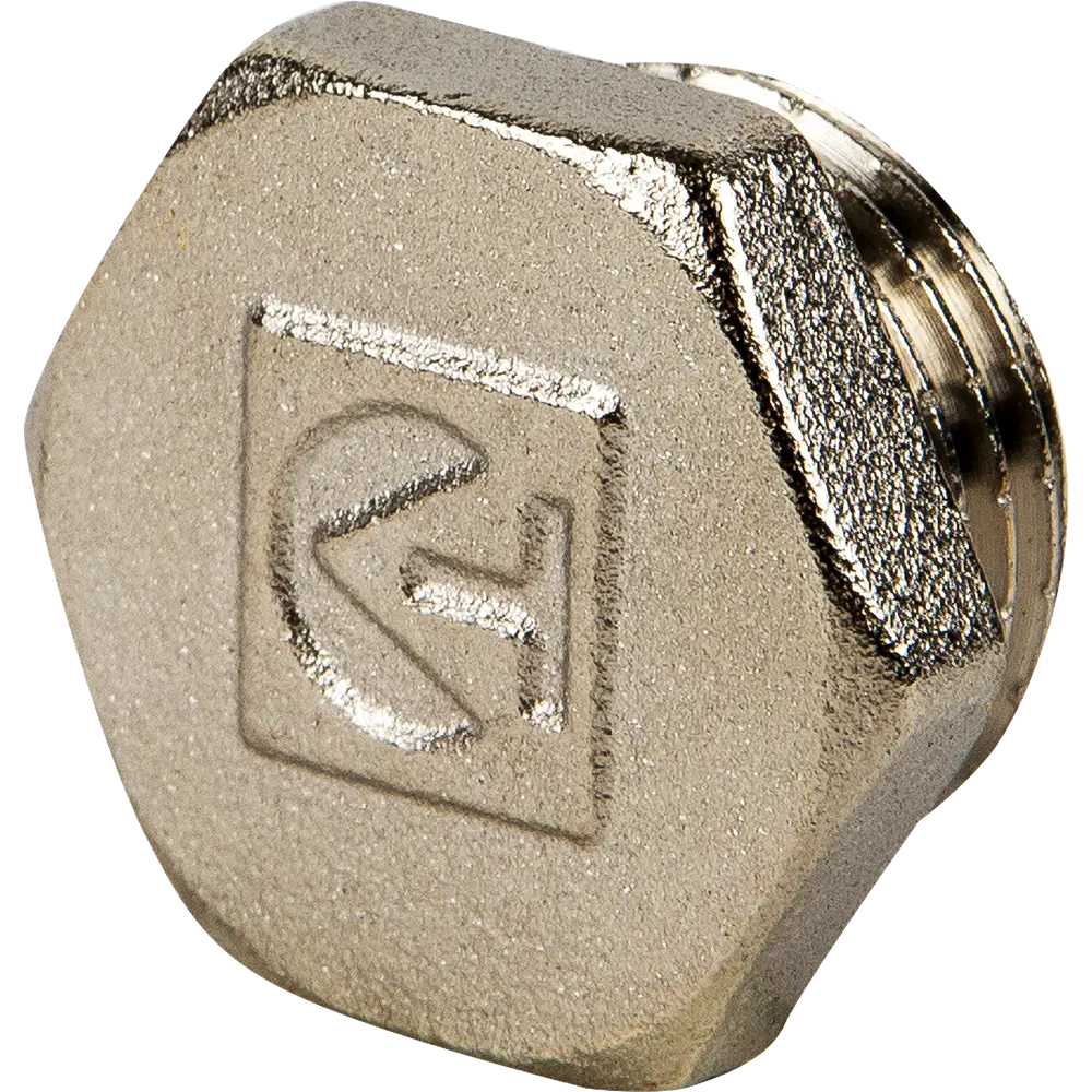 Пробка Valtec наружная резьба 1/2" никелированная латунь 10512480 STLM-2088876  - Вид №1