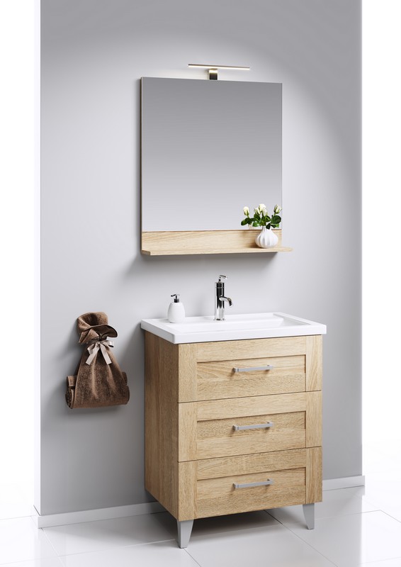 Фостер Панель с зеркалом и светильником, цвет дуб сонома AQWELLA Foster sun-id-278025 - Вид №4