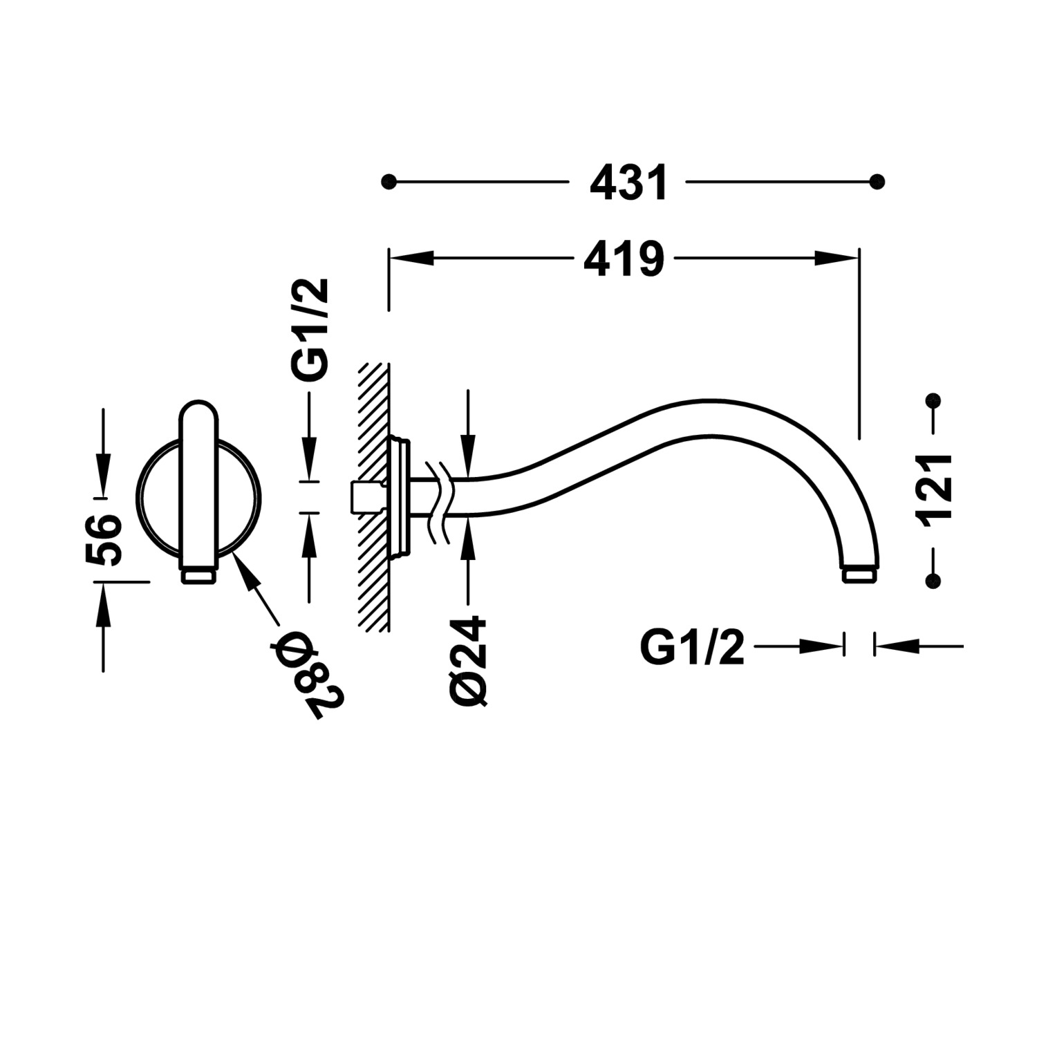 Настенный кронштейн Clasic-29933701 TRES Showers - Вид №1