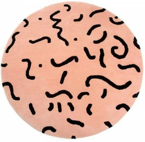 Deadgood Круглый шерстяной коврик ручной работы с геометрическими мотивами