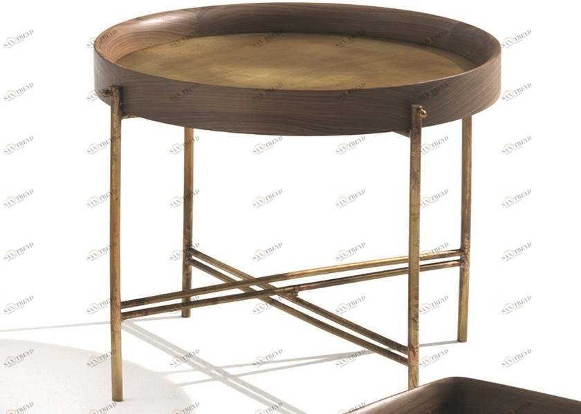 Frigerio Salotti Низкий круглый журнальный столик с подносом sun-id-1452614